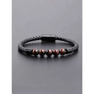 Men's Boho Shaka Tiger Eye Bead Decor Bracelet